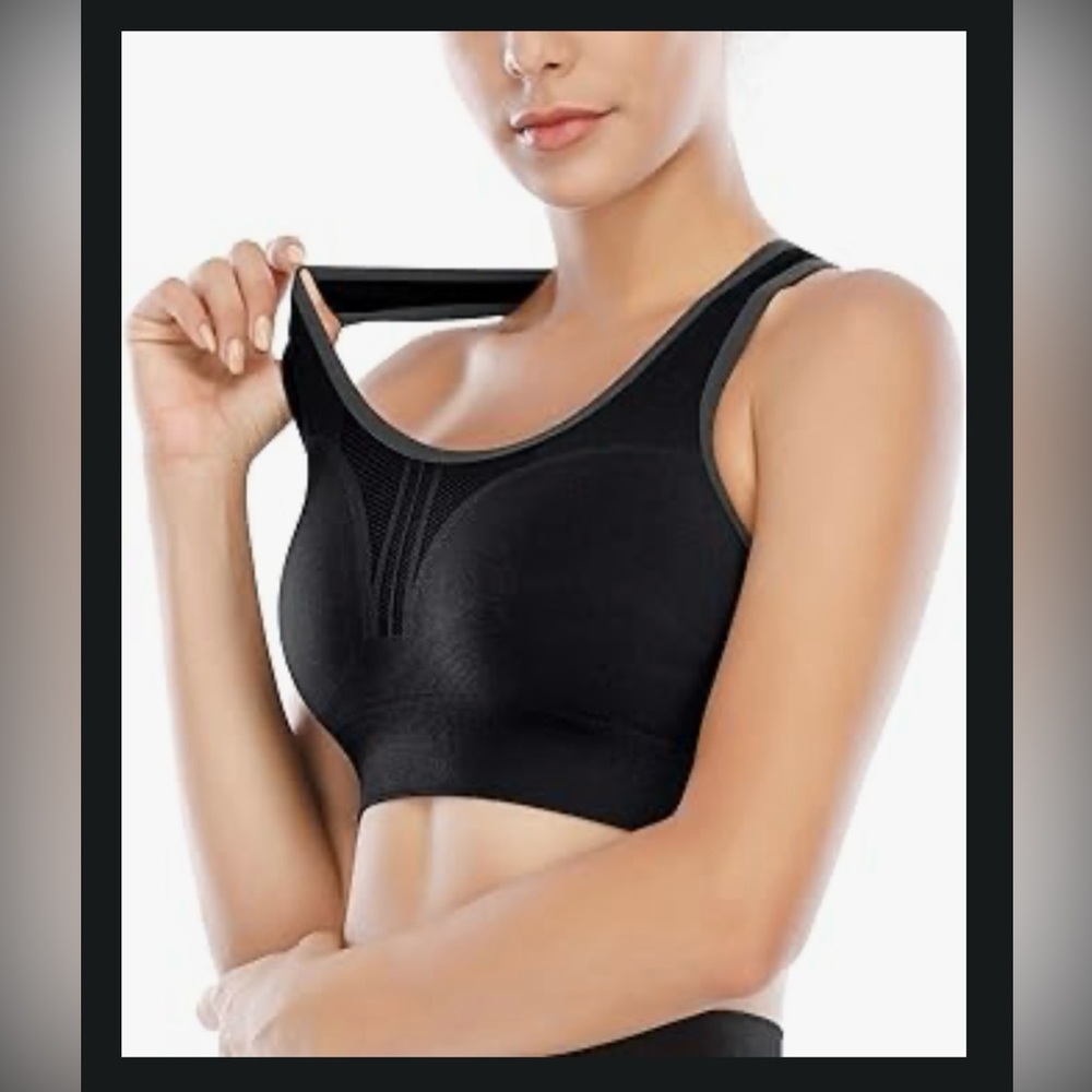 Heathyoga High Impact Sports Bra Padded Workout Racerback Yoga Bra Seamless - Picture 4 of 11